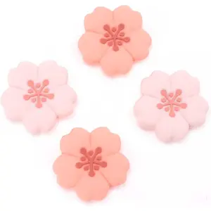 P-KBB06    4PCS Silicone Joycon Thumb Grip Caps, Kawaii Cherry Blossom Joystick Cover Compatible with Switch/OLED/Switch Lite (Sakura)