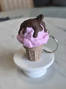 Ice Cream Cone Fidget Clicker Keychain