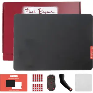 Flash Beyond Glass Gaming  Pad | Ultra-Smooth Precision Surface with Non-Slip Base | Includes Cooling Wrist Sleeve & Extra Skated | Black, 15.7" x 11.8"