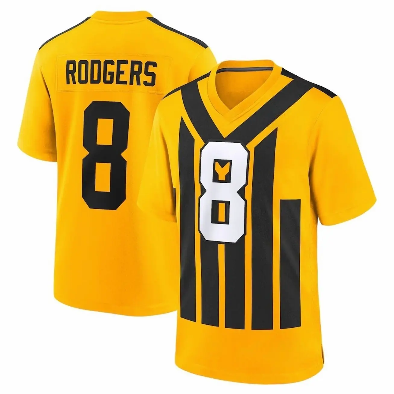 Unisex Football inspired by Rodgers 8 Alternate 1933 Throwback Game Jersey - Gold