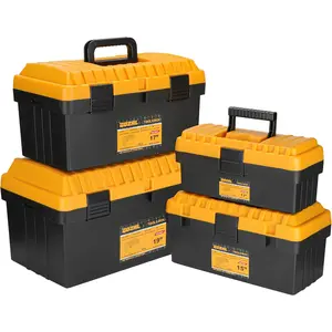 Stackable Tool Box Set (4 Pack) with Removable Trays,Stackable & Nested Storage Organizer with Dividers, 13/15/17/19 Inch for Garage, Workshop &