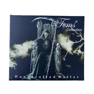 Wallet Santa Muerte Printed Bi-Fold in gift box.