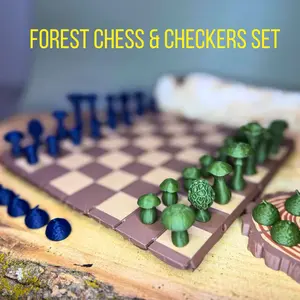 Forest Chess Checkers Set