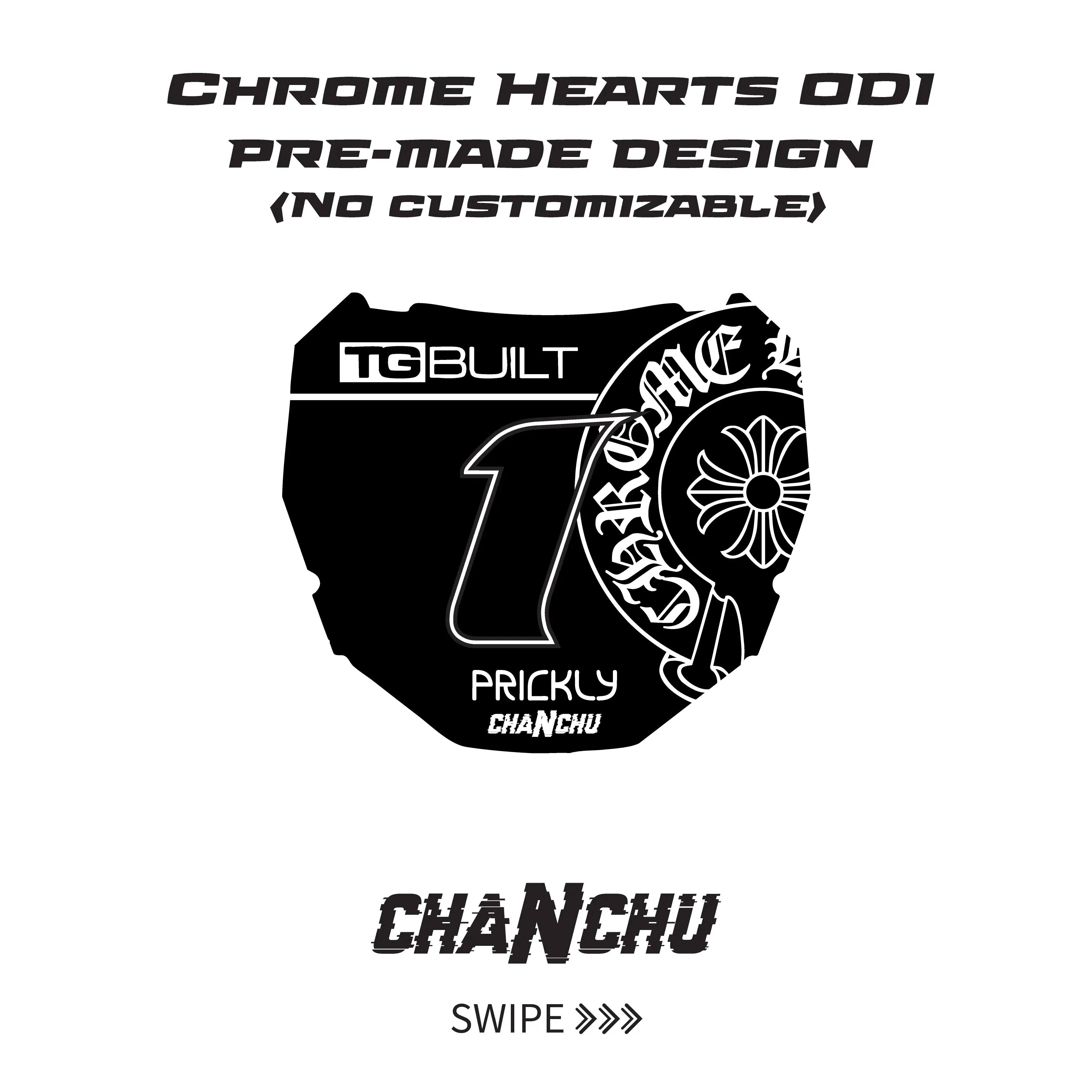 CH ODI pre-made front number plate sticker - Made to order