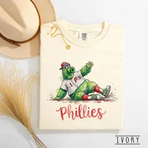 Philadelphia Baseball Green Mascot T-shirt, Philly Fan Gift Tee, Retro Sports Youth Shirt, Gameday Kids Tee, Adult Graphic Baseball 2026 Summervibes