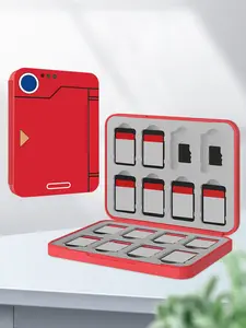 16-in-1 Magnetic Game Card Reader for Nintendo Switch - Red Cassette Organizer Pokedex
