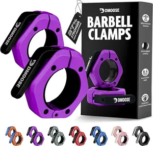 Barbell Clips 2" (Pair) - Quick Release Olympic Barbell Clamps & Collars with Anti Slip TPR Lining for Secure Weightlifting & Powerlifting - Weight Clips for Bars at Home or Gym