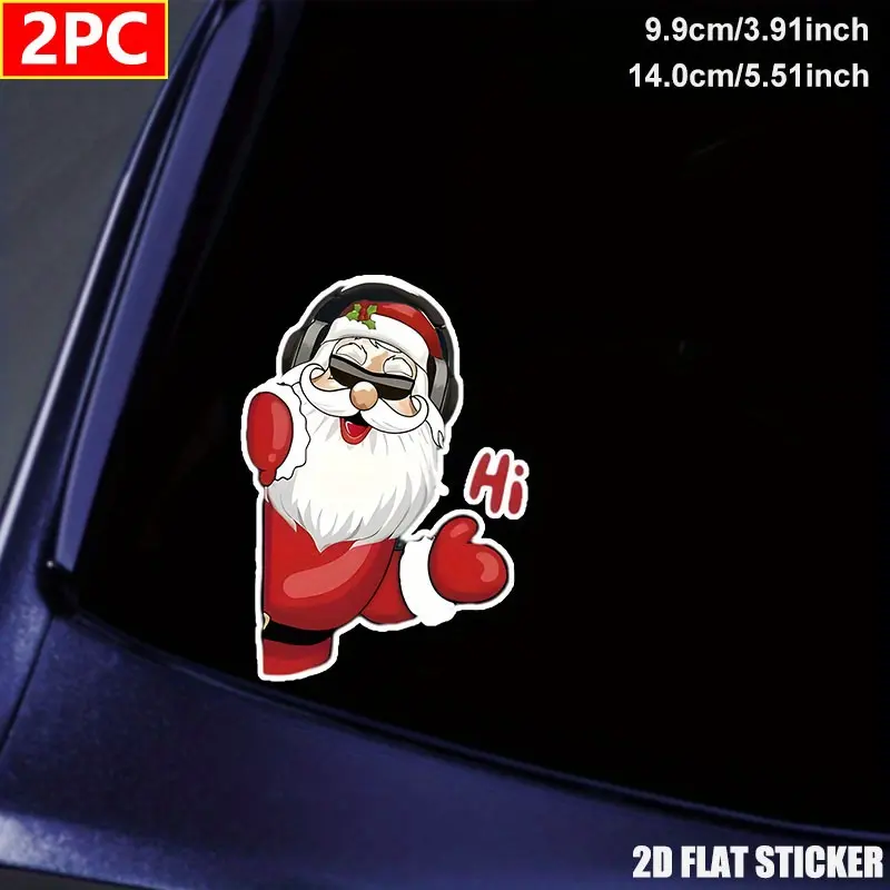 Humorous Santa Claus Peeks At Vinyl Stickers PET Material Car and Truck Stickers, Suitable for Windows, Bumpers, Laptops, and Refrigerators, Fun Christmas Decorations and Gift Ideas Car Stickers Art Stickers, Suitable for Car,truck Bumpers,windows,laptops