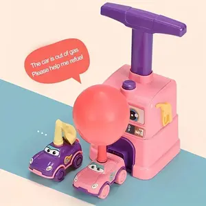 Balloon-Powered Car Toy Set with an Inflator - an Educational Inertia Vehicle Suitable for Children Aged 3 And Up, a Fun Science Learning Toy, Made of Plastic, Available in a Blue And Pink Combo Pack