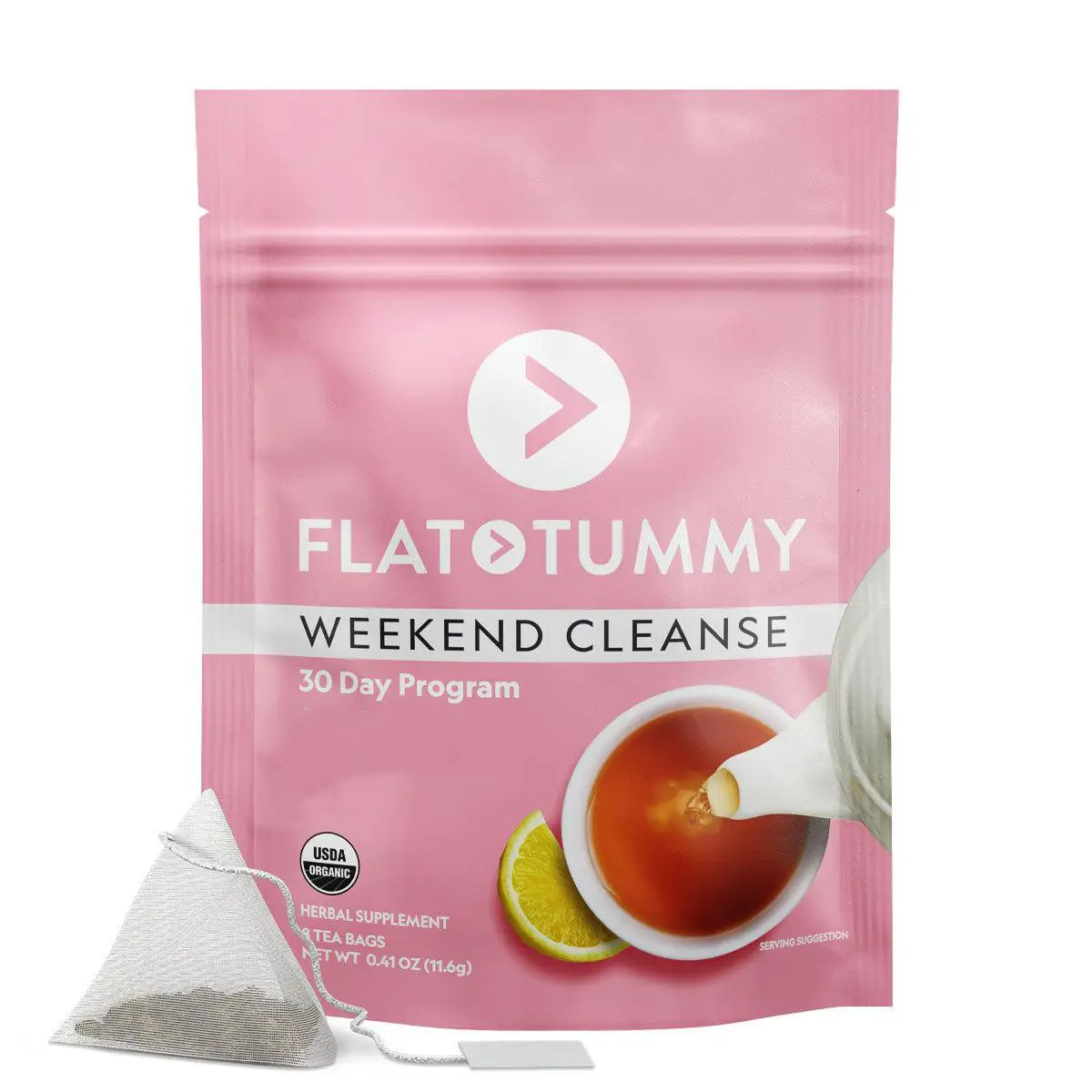 Flat Tummy Cleanse - Organic Tea for Bloating Reduction - Herbal Supplement in Tea Bags