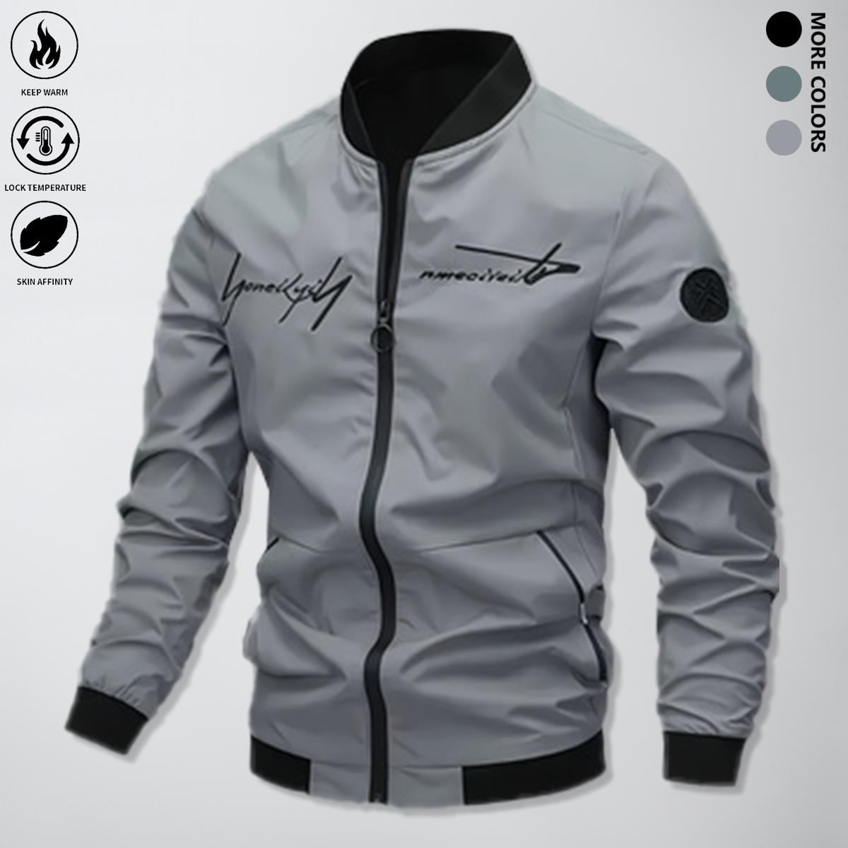 Men's Plain Waterproof Windproof Drawstring Zip Up Hooded Jacket, Casual Long Sleeve Zipper Pocket Design Outerwear for Outdoor Activities, Men's Clothes for All Seasons, Menswear