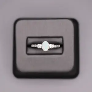 Sterling Silver Stone Ring - Oval Opal