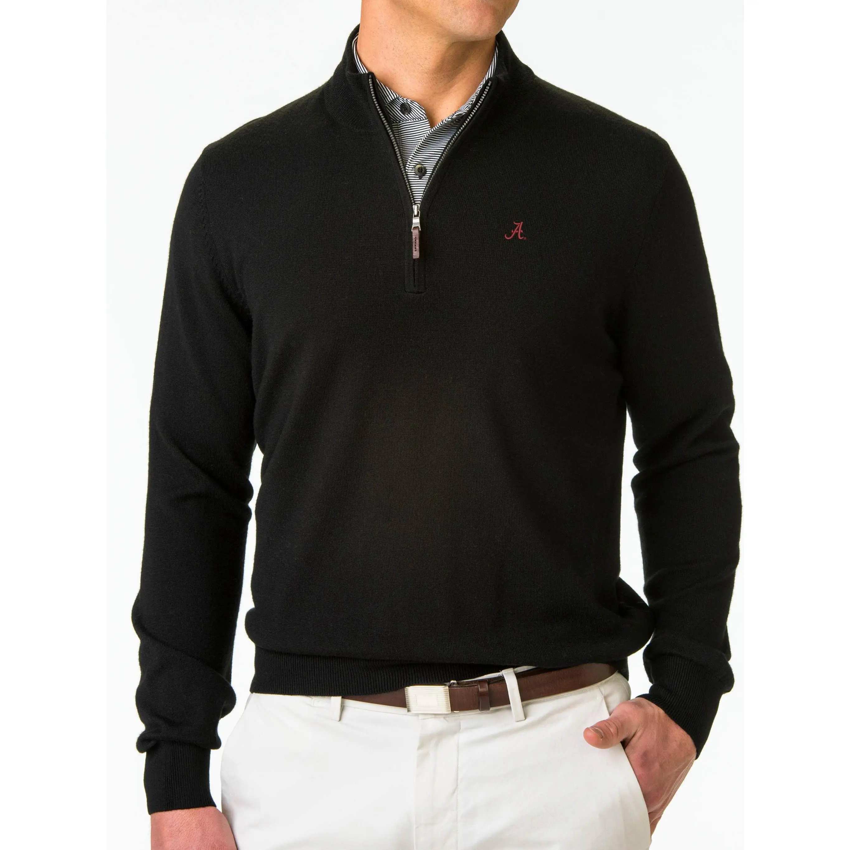 Alabama | Baruffa Merino Quarter Zip Sweater | Collegiate
