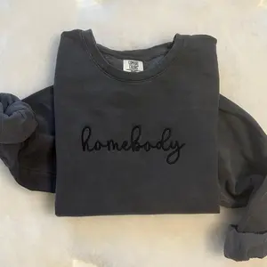 Embroidered Homebody Crewneck Sweatshirt, Unisex, Trending T
