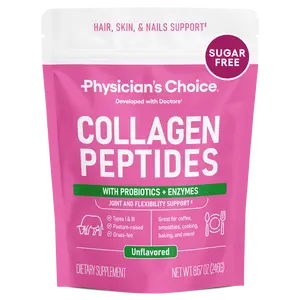 Physician's Choice Collagen Peptides Powder for Hair, Skin, Nails & Joint Support for Women - Hydrolyzed Grass-Fed + Non-GMO Protein - Unflavored