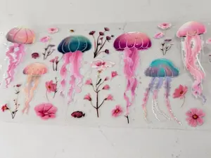 Vibrant Jellyfish & Floral Stickers Professional Grade Wraps for Flat Surfaces Durable Non-Bleed Details Lasts Years