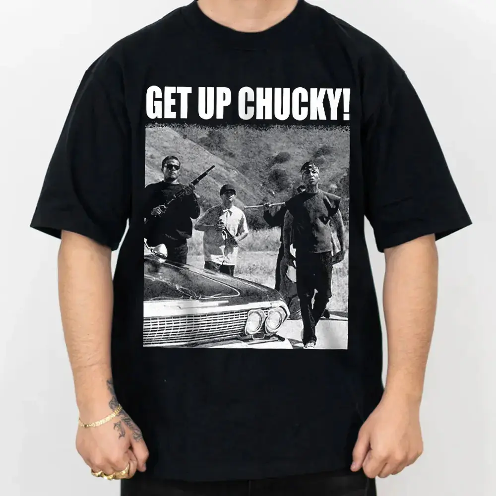 Men's Short-Sleeve Sports T-Shirt - Get Up Chucky Old Movie Themed, Chicano Cholo Gangster Clothing
