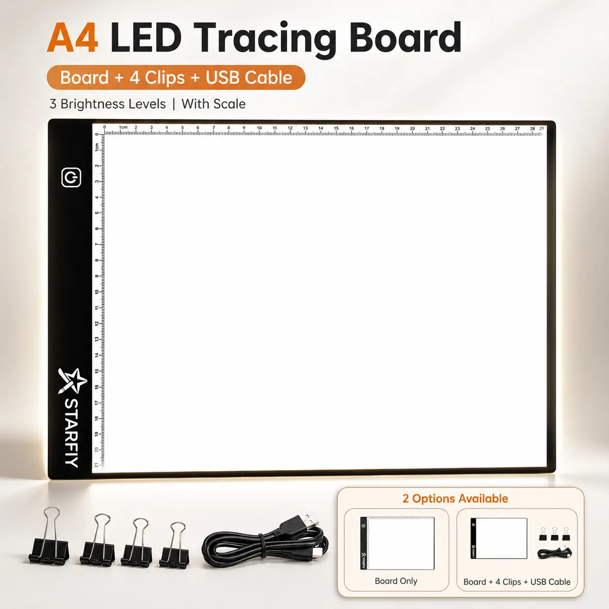 A4 LED light pad, tracing board, tracing light box, drawing light pad, copy board, diamond painting light pad, sketching board, calligraphy light board, USB light pad, ultra thin tracing pad, art light box, LED drawing board