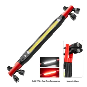 Under Hood Work Light Bar, LED Magnetic Light Bar with Hooks, 2000mAh Cordless Rechargeable Hood Light for Mechanic/Car Repairing/Garage