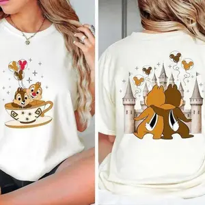 2 Sided Chip And Dale Shirt, Double Trouble Comfort Colors Shirt, Chip N Dale Magic Castle T-shirt, Family Shirt, Tshirt Comfort Casual Cotton