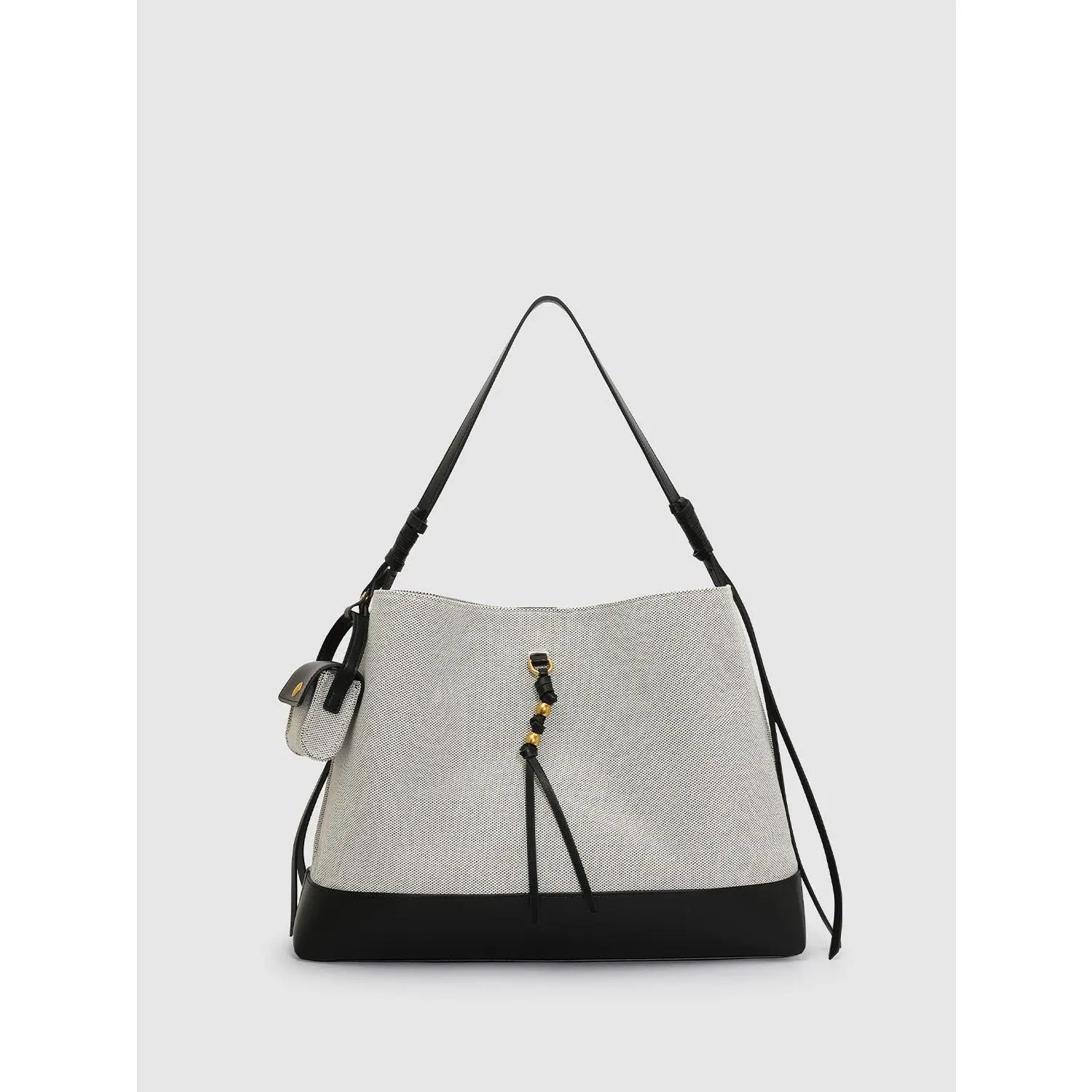 URBAN REVIVO Women's Slouchy Textile and Faux Leather Shoulder Bag with a Contrast Belt and Front Pocket for Casual Wear - Do Not Wash, Cute Elegant Outfits, Pu Leather, Shoulder Bags, Purse Shoulder Bag