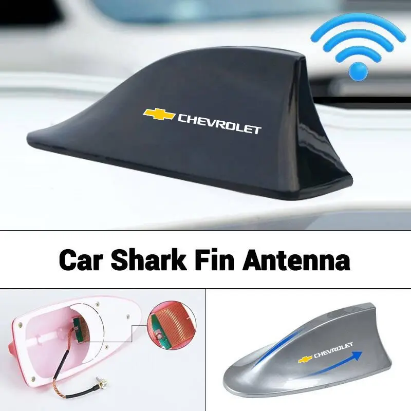 Car Roof Top Mount Shark Shape Fin Antenna Radio Signal Aerial cover decoration For Chevrolet Cruze Sonic Silverado Trax Camaro Captiva Equinox Trailblazer Auto Car Accessories