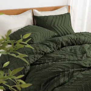 Dark Olive Green Full Comforter Sets, Lightweight Fluffy Comforter Sets for, 3 Down Alternative Comforter Gift (79x90Inches, 1 Comforter and 2 Pillow Shams)