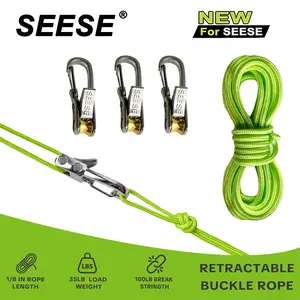 【MothersDayGift】SEESE Retractable Buckle Rope-Adjustable Ropes 2026 New Rope Roller with Accessory Cord - Easy Secure Tie Down for Outdoor,Camping, Marine Rope,and Boating Guy Lines ,Tools Gadgets,Truck Stuff ,Car Essentials