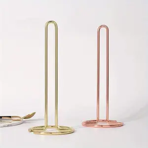 Stainless Steel Kitchen Roll Paper Towel Holder Bathroom Tissue Stand Dining Table Vertical Napkins Rack Kitchen Storage Shelf