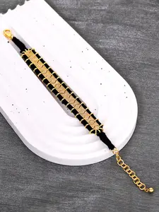 Unisex Hand Chain, Sexy Patchwork Design, All-Season Woven Chain, Blue, Electroplated Yarn Material, Ideal for Beach & Travel