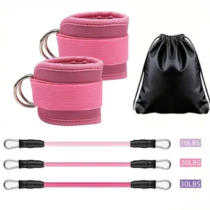 Ankle Resistance Bands with Cuffs for Women – 3 Level Booty Bands with Metal Buckle, Glute Kickbacks, Butt & Leg Workout Fitness Equipment