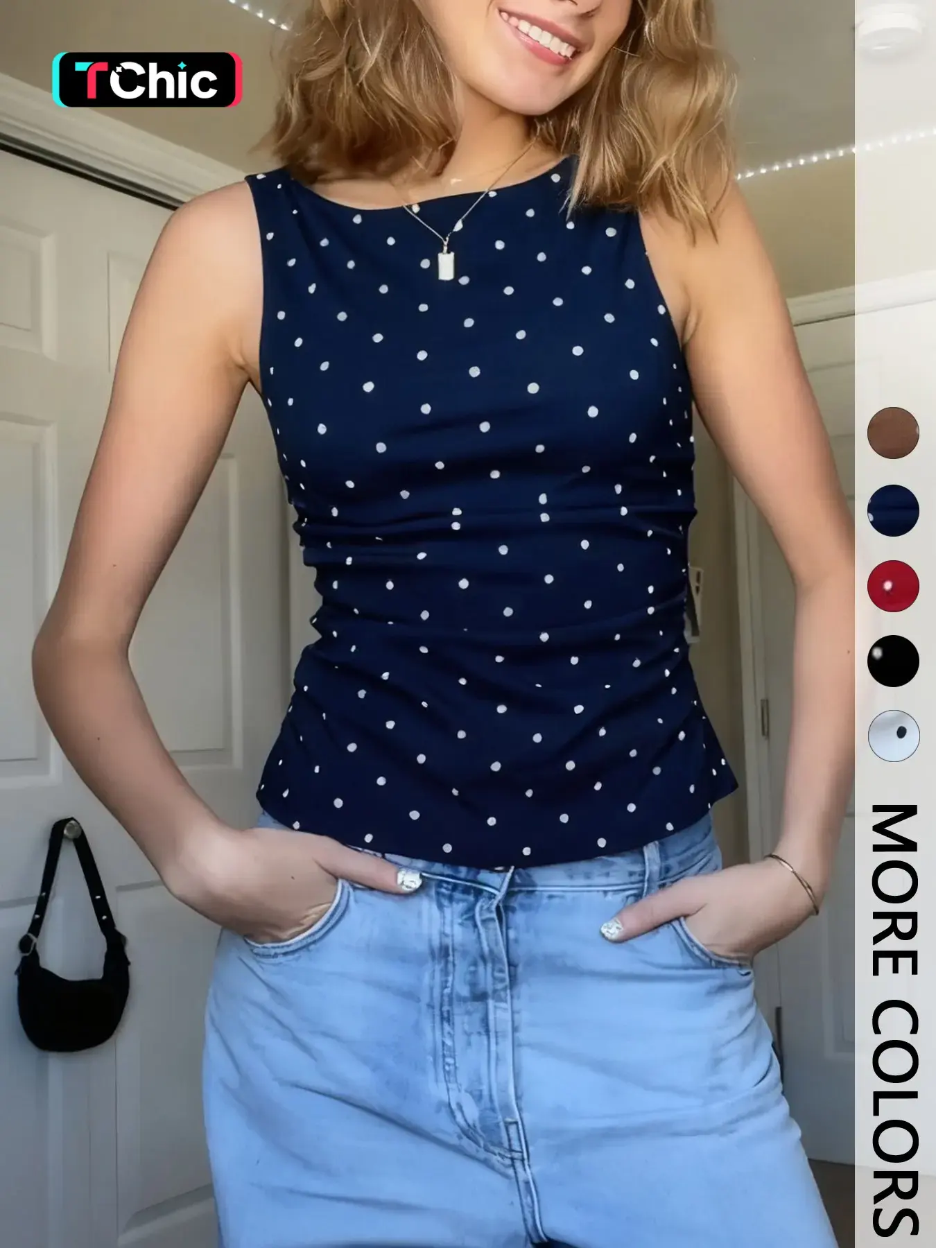 1 Polka Dot Boat Neck Tank Top Women Crop Tank Tops | Side Ruched Slim Fit Cropped Cami | Y2K Coquette Casual Summer Sleeveless Elegant Daily Wear | Vintage 90s Vacation Brunch Outfit