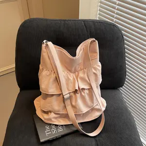 2026 Spring New Design Ruffle Shoulder Bag – Soft Layered Everyday Style