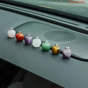7 PCS Natural Crystal Apple Ornament 2Cm Colorful Desktop Decor For Office And Home Decoration
