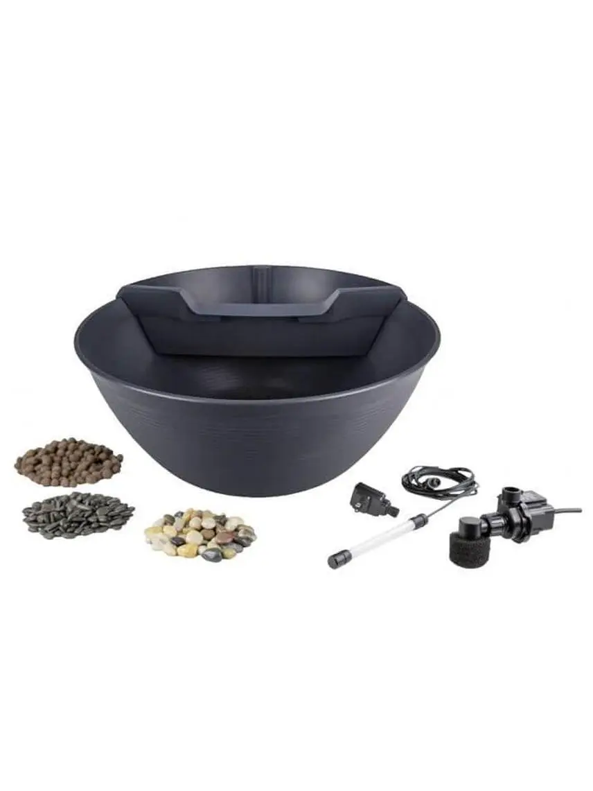 Steel Gray Aqua Garden Mini Pond Kit - Brilliant Designs for Gardening, Leisure, Personal Use, Wide Assortment Garden Decor for Home Improvement