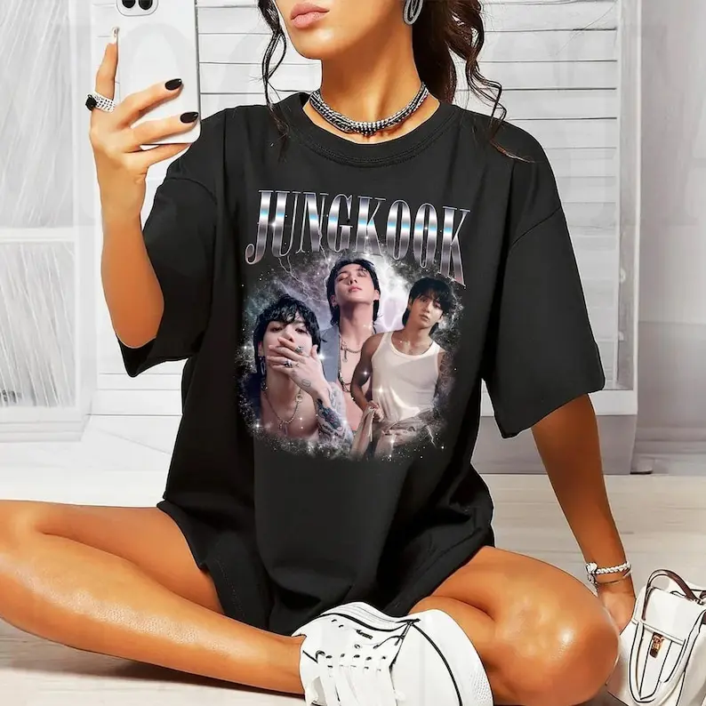 Jungkook BTS Kpop T-Shirt, Vintage Jungkook JK Retro Graphic 90s Shirt
