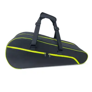 Jusenda Black Green Tennis Racket Bag,Durable Racket Bag with a Waterproof Pocket And Adjustable Shoulder Strap, Suitable for Professional Players.