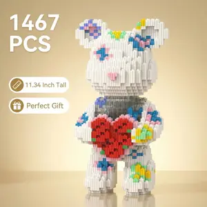New 2026 Christmas Bear Building Block Toy, 1467pcs Creative DIY Model at 28.8cm, Includes Hammer and Manual, Perfect Gift for Home Decor