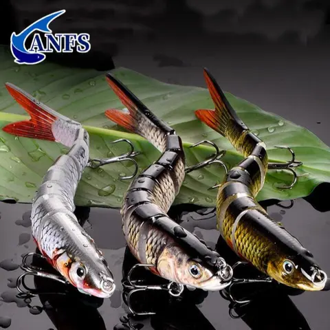 Artificial Fishing Lure, 1 Count Multi Jointed Swimbait Crankbait, Slow Sinking Bionic Artificial Bait, Freshwater Saltwater Trout Bass Fishing Accessories