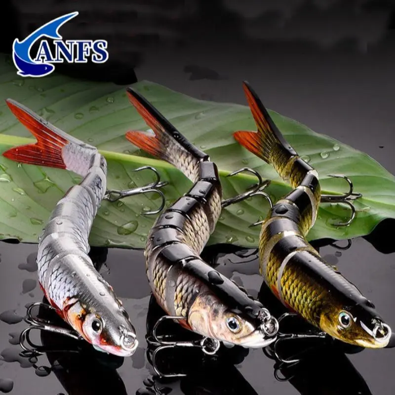 Artificial Fishing Lure, 1 Count Multi Jointed Swimbait Crankbait, Slow Sinking Bionic Artificial Bait, Freshwater Saltwater Trout Bass Fishing Accessories