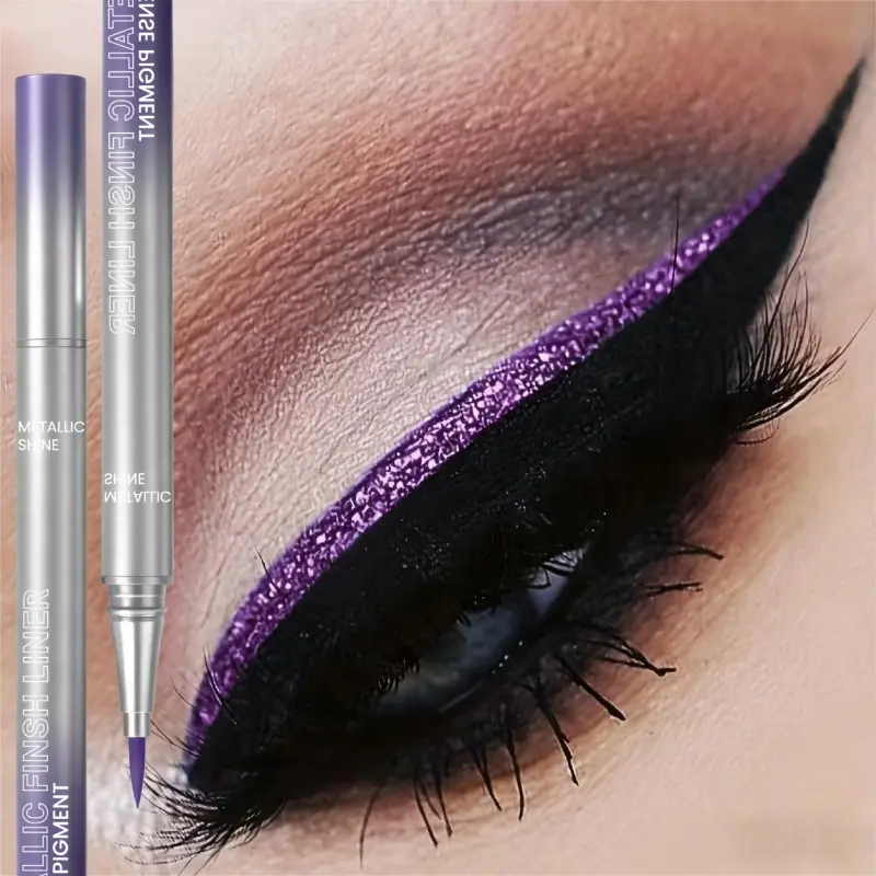 1PC Metallic Glitter Eyeliner, Shimmering,  Eye Cosmetics, Adorn The Eyelids, Enhance The Eyes' Appeal, Eyeliner That Lasts for 24 Hours, Eye Liner Pen