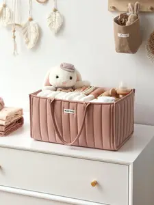 Diaper Caddy Organizer, Empty Gift Basket for Newborn Essentials, Baby Storage Basket, Stylish Gift Bag for Baby Shower, Boys and Girls , Newborn Essentials and Diaper Changing Station