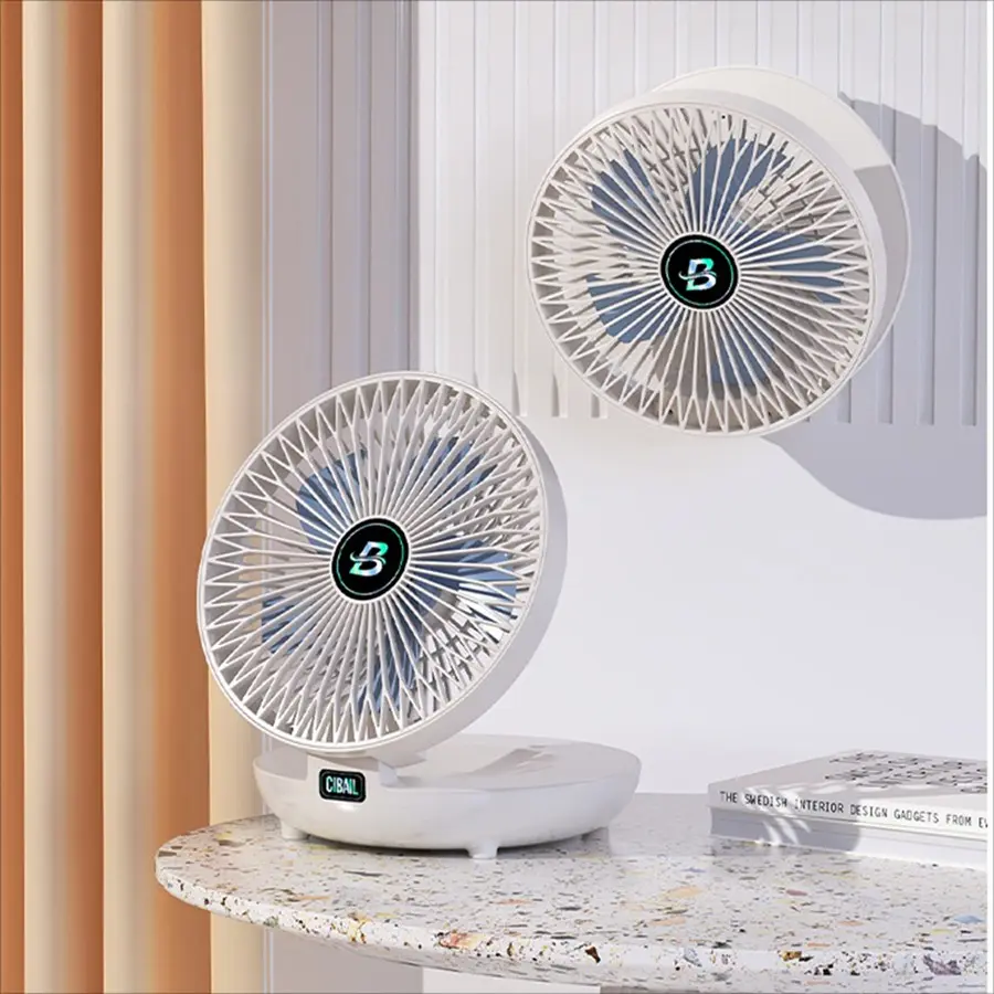 Wall Mounted Desktop Fan, Circulation Fan, Two-In-One Dual Use, Multifunctional Fan, No Punching Wall Hanging, Three-Speed Wind Adjustment, Adjustable Speeds Fan, Wireless Portable, Cordless Fan, USB Rechargeable Camping Fan