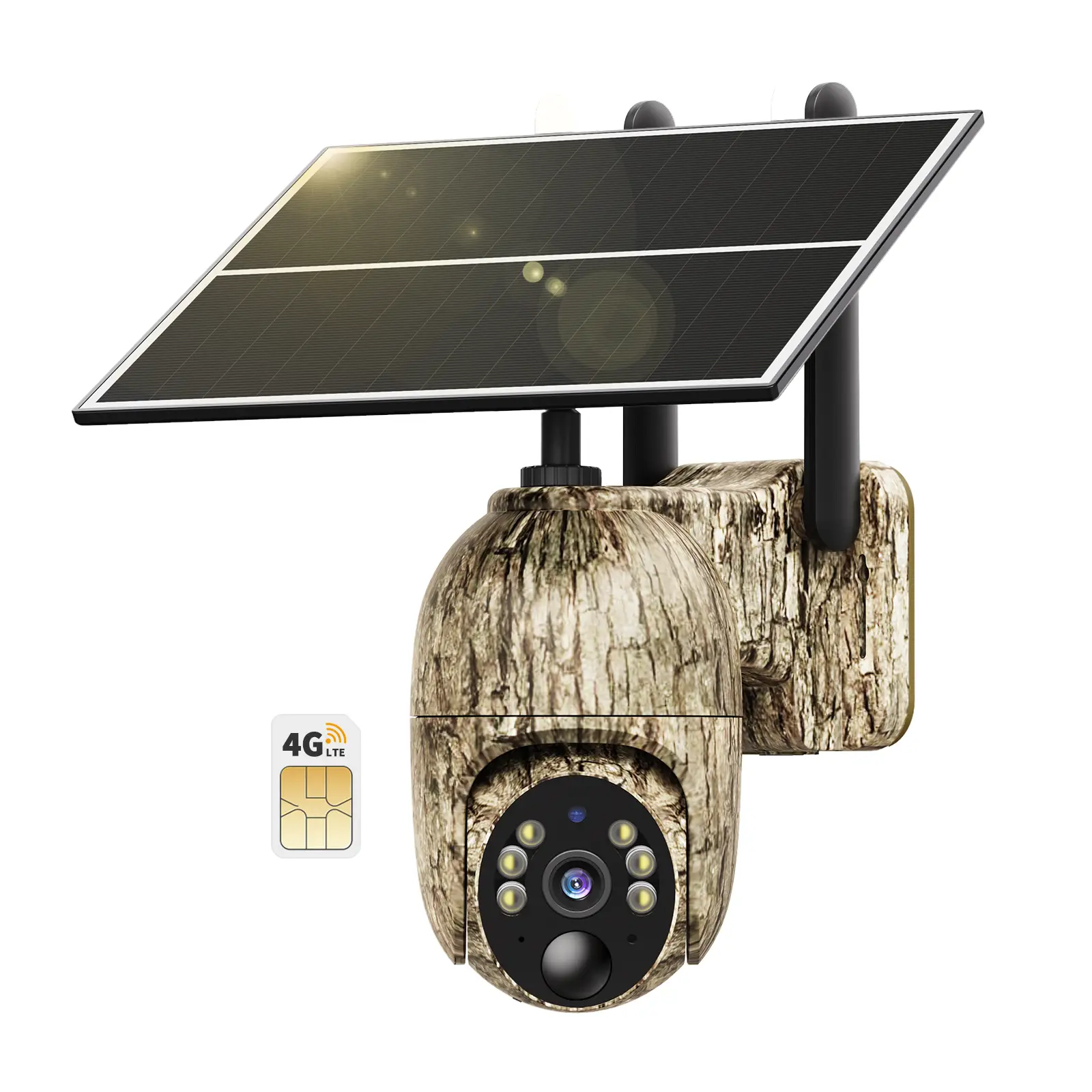 [TikTokShopBacktoSchool]Cellular Trail Camera 4G LTE with Solar Panel, 2K HD Live Video Game Camera Include SIM Card with 360° Pan Tilt, Motion Activa