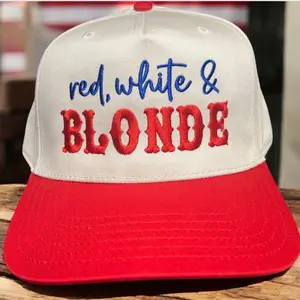 Red White & Blonde Hat - Red White and Blonde, Brunette or Ginger Caps Available - Stylish and Colorful Design Trucker hat