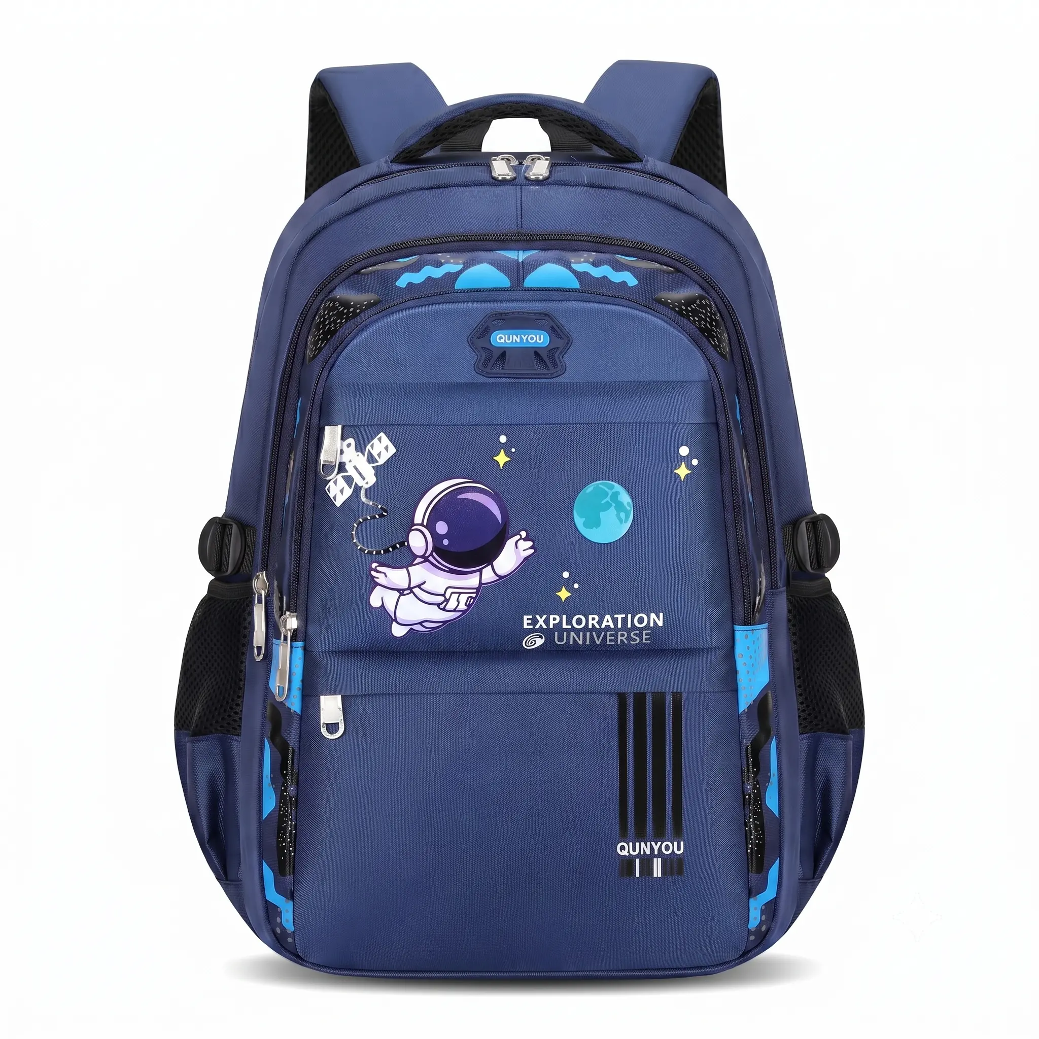Astronaut Print School Backpack for student, Waterproof Color Block Oxford Bag for Classroom Storage, Lightweight Large Capacity Design, Backpacks For School, Bookbag, Cute Backpacks For School