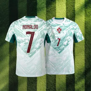 2026 Portugal Away Green 7# Cristiano Ronaldo Short Sleeve Soccer Jersey Fans Version Breathable