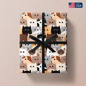 Lots of Cats Wrapping Paper, Cat Gift Wrap, Birthday Wrapping Paper, Fun Gift Wrap - Bold Wrapping Paper - Cat Gifts, Christmas Gift for Him, Gift For Her