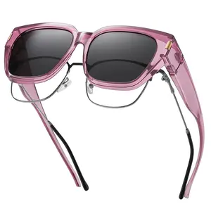 RMMEEY Polarized Fit Over Glasses Sunglasses for Women Men Oversized Square Plastic Full Rim, UV400 Protection, Ultra-Lightweight, Stylish Polarized Sports Sunglasses