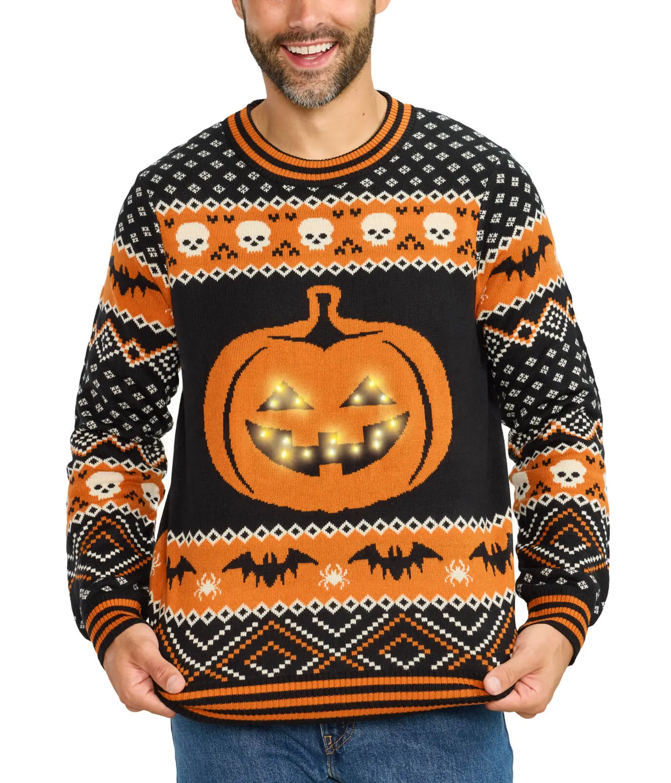 Men's Pumpkin Light Up Sweater Men's Pumpkin Light Up Sweater